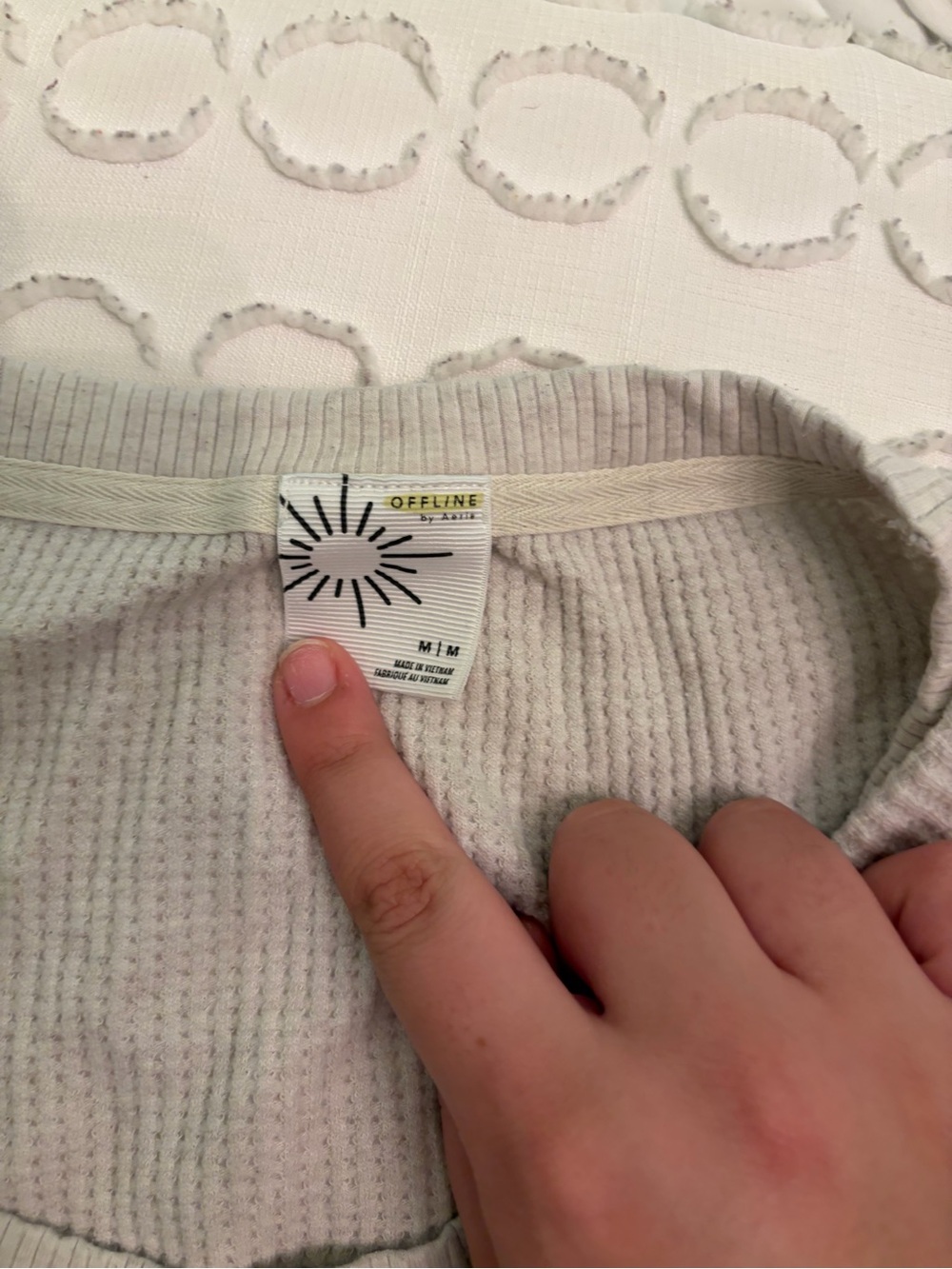 aerie Lightweight Waffle-Knit Pullover Sweater in Light Gray - Picture 2 of 2